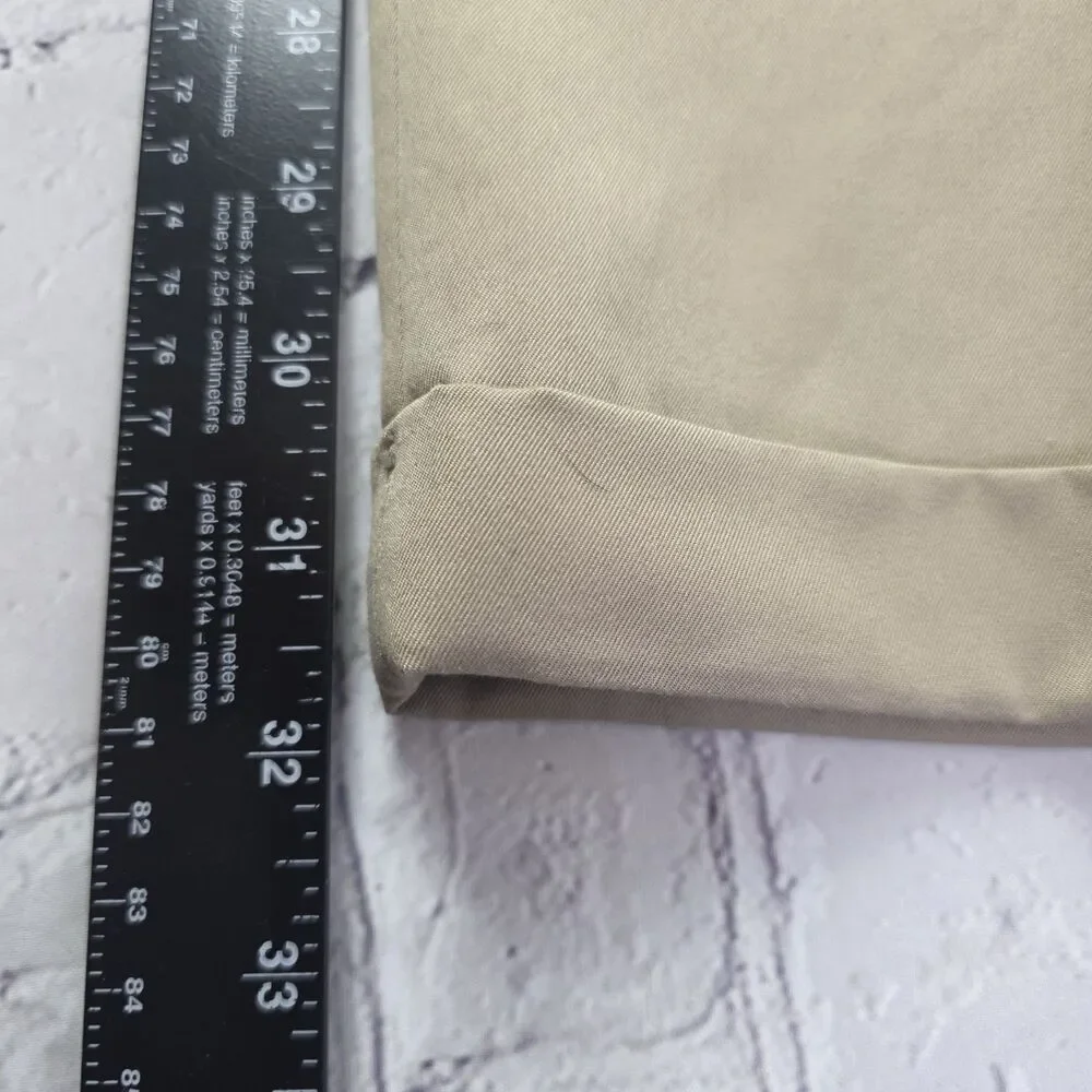 Bill Blass Men's Lido 34x32 Beige Pleated Microfiber Pants
